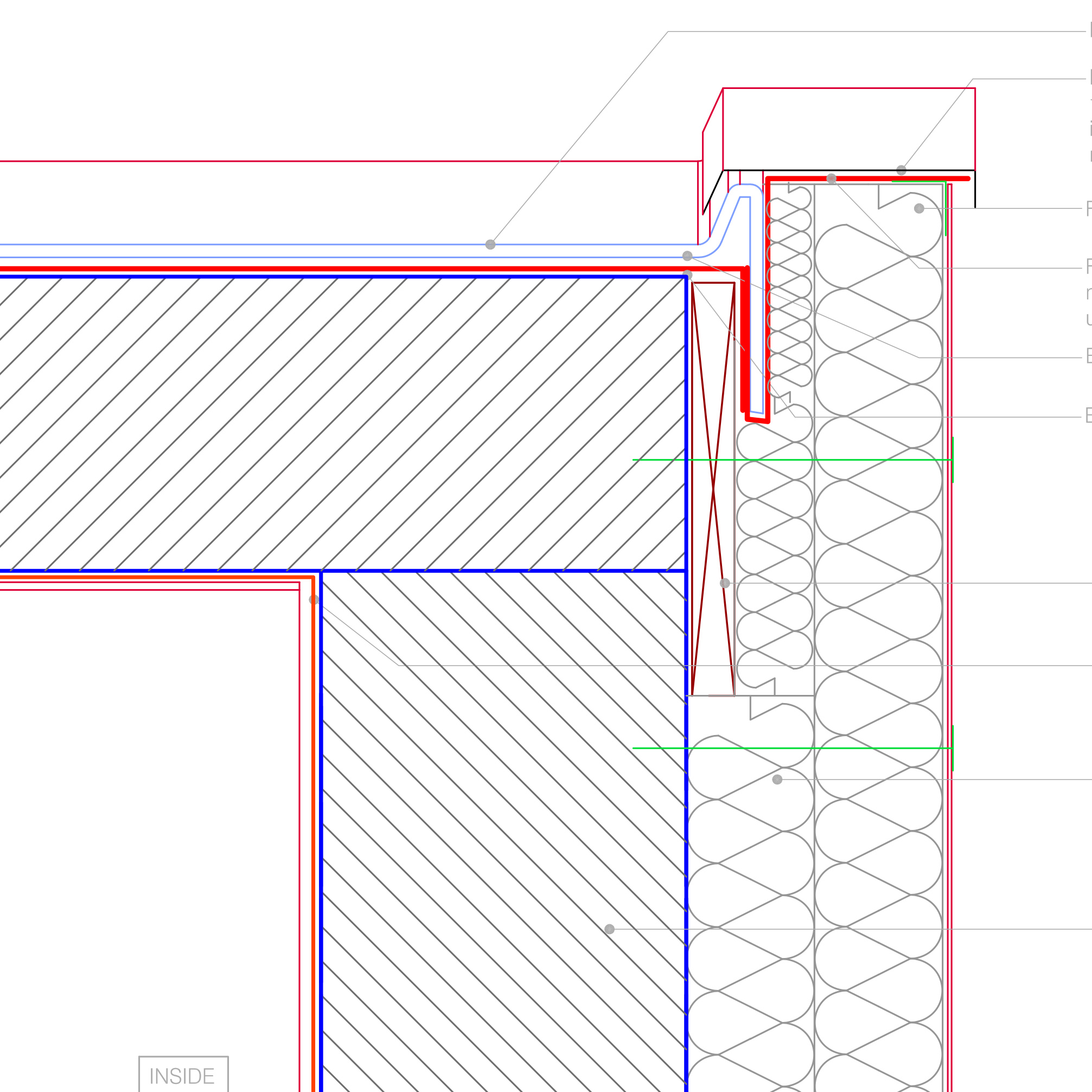 EWI verge detail at flat roof | Retrofit Pattern Book