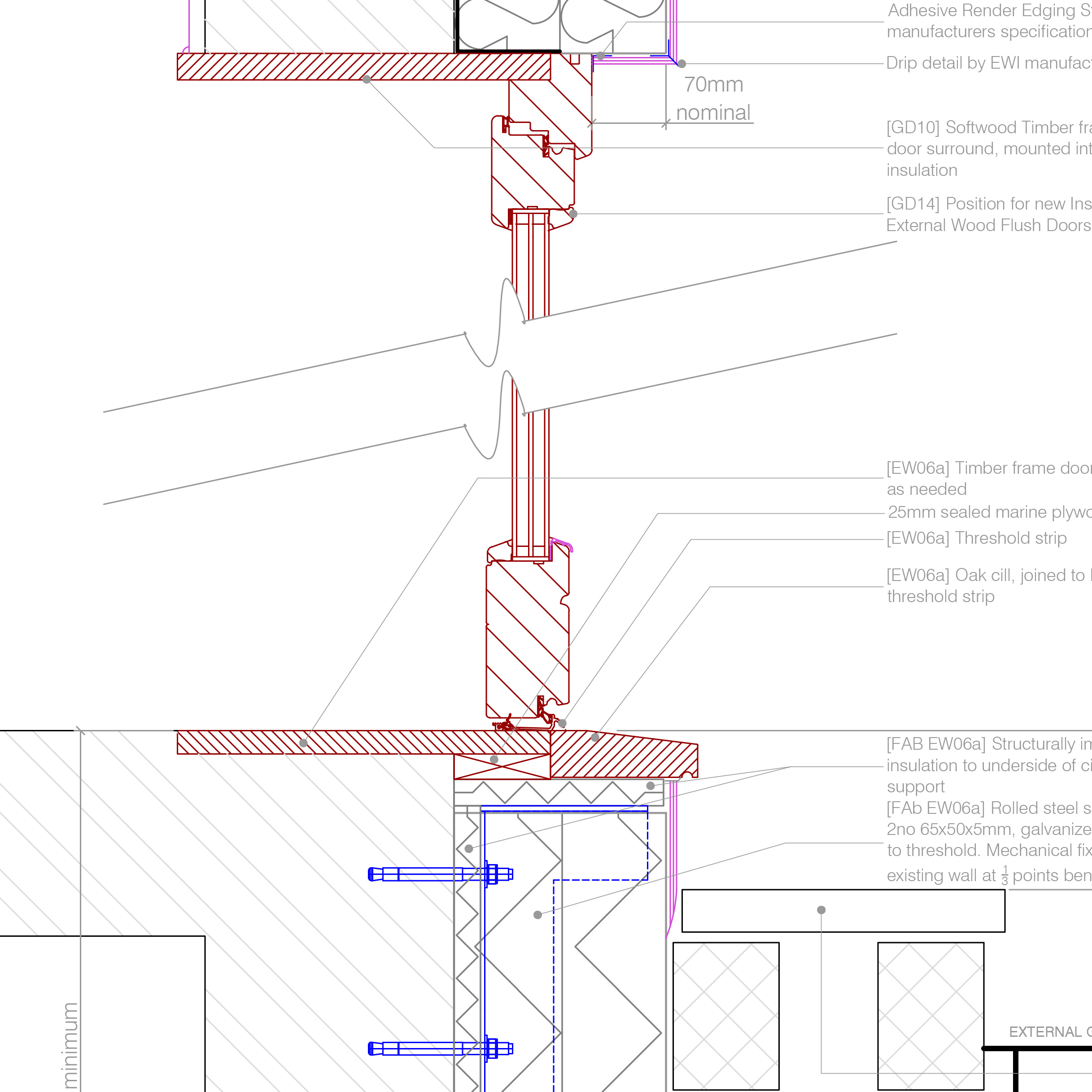 EWI to new door - Threshold and head with step | Retrofit Pattern Book